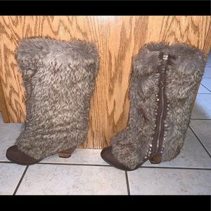 Faux fur boots